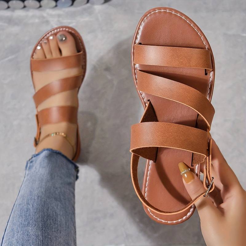 Serenity - Warm Flat Strappy Sandals