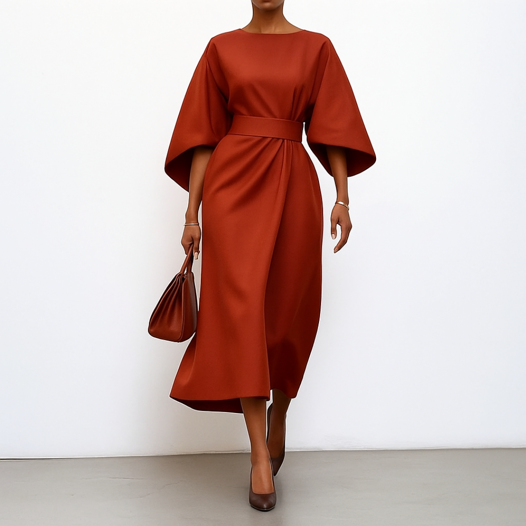 Roselyn - Elegant Batwing Sleeve Maxi Dress