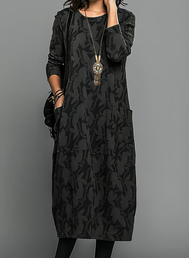 Sariah - Stylish Long Sleeve Pocket Maxi Dress