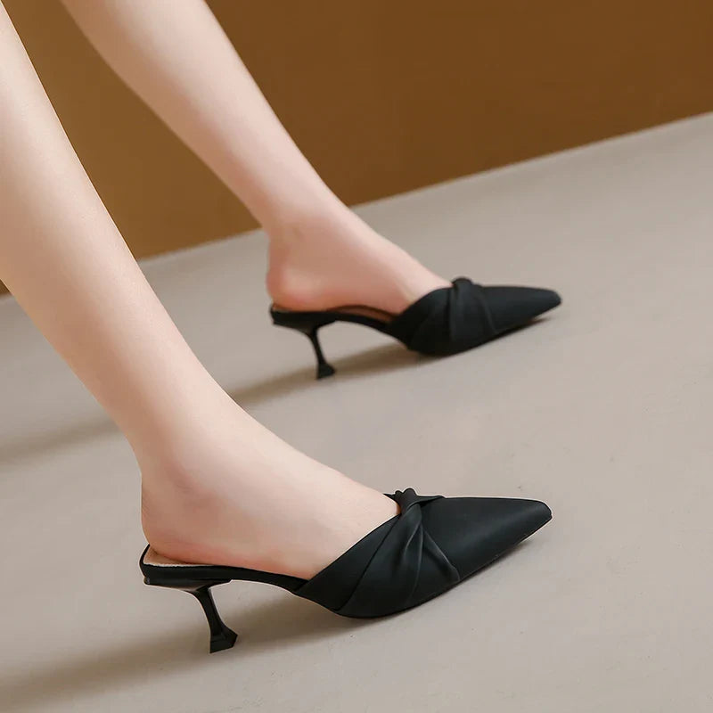 Meilani - Women’s Stylish Pointed Toe Mule Kitten Heels