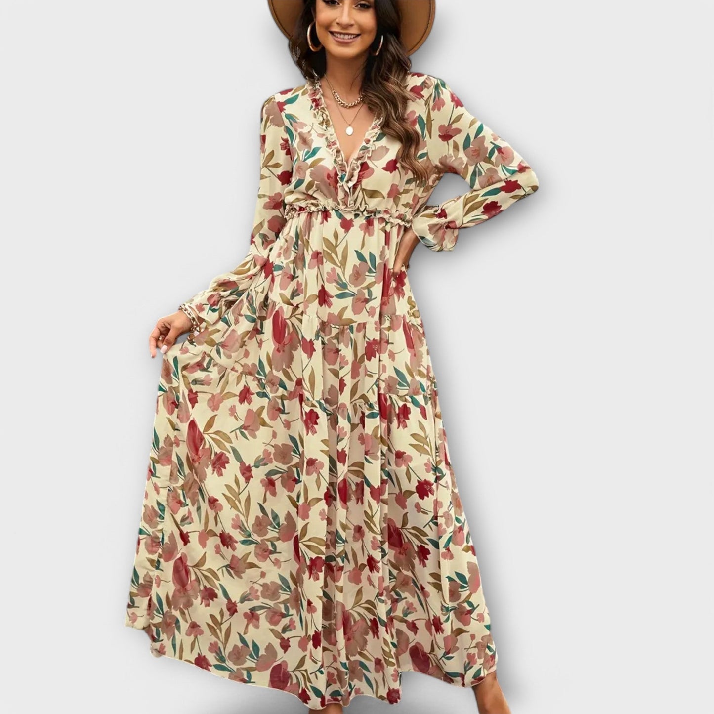 Harlee - Women’s Stylish Maxi Dresses Floral V Neck