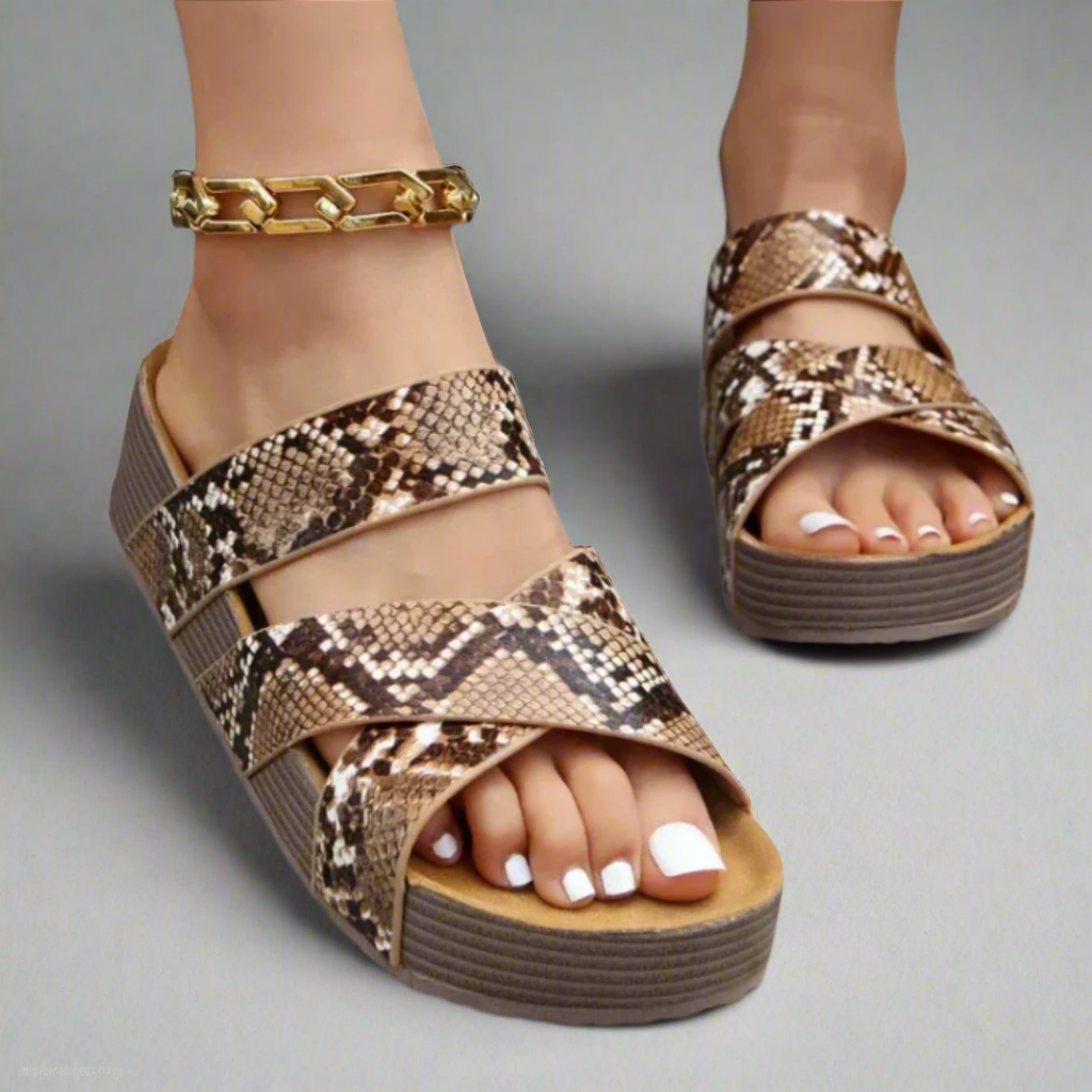 Cherish - Women’s Warm Platform Sandals Cross Straps