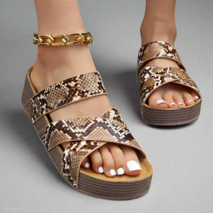Cherish - Women’s Warm Platform Sandals Cross Straps