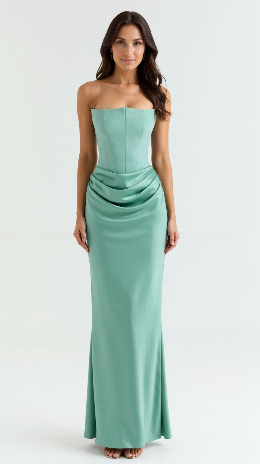 Leona - Elegant Strapless Wedding Guest Dress