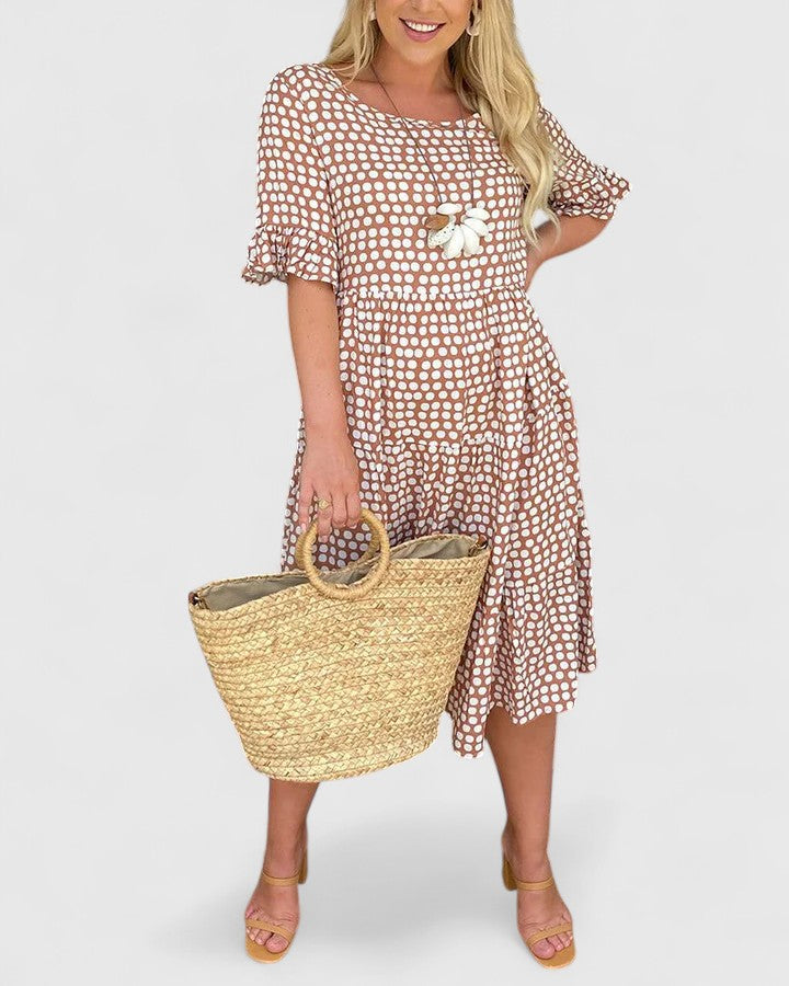 Logan - Stylish Warm Floral Midi Summer Dress