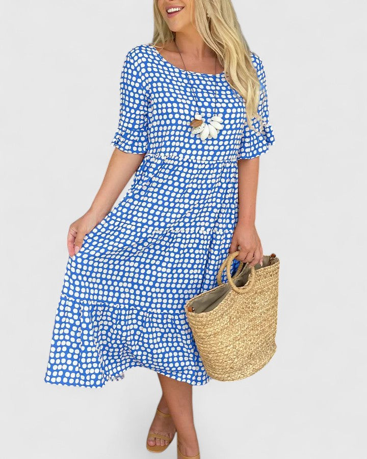 Logan - Stylish Warm Floral Midi Summer Dress
