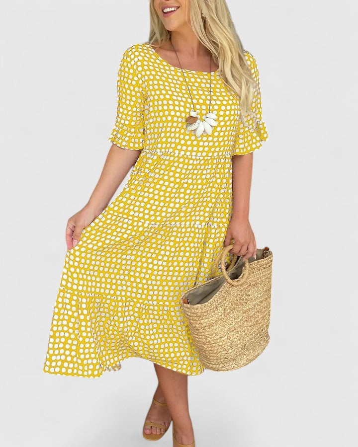 Logan - Stylish Warm Floral Midi Summer Dress