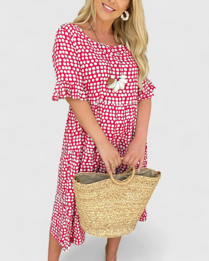 Logan - Stylish Warm Floral Midi Summer Dress