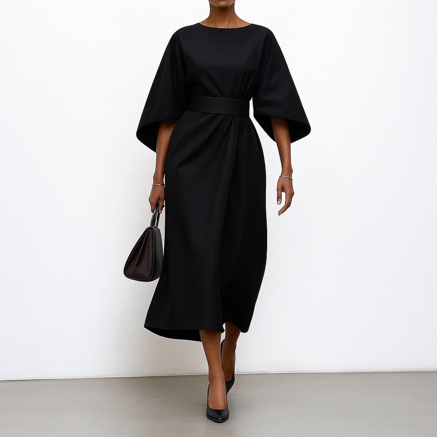 Roselyn - Elegant Batwing Sleeve Maxi Dress