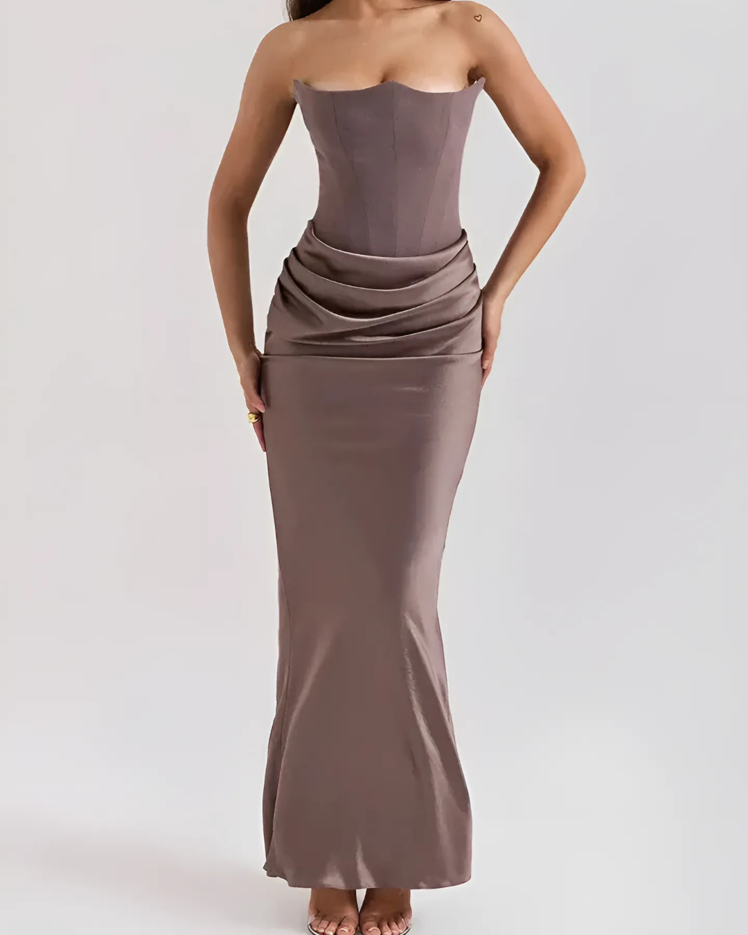 Kiana - Women’s Strapless Wedding Guest Maxi Dress