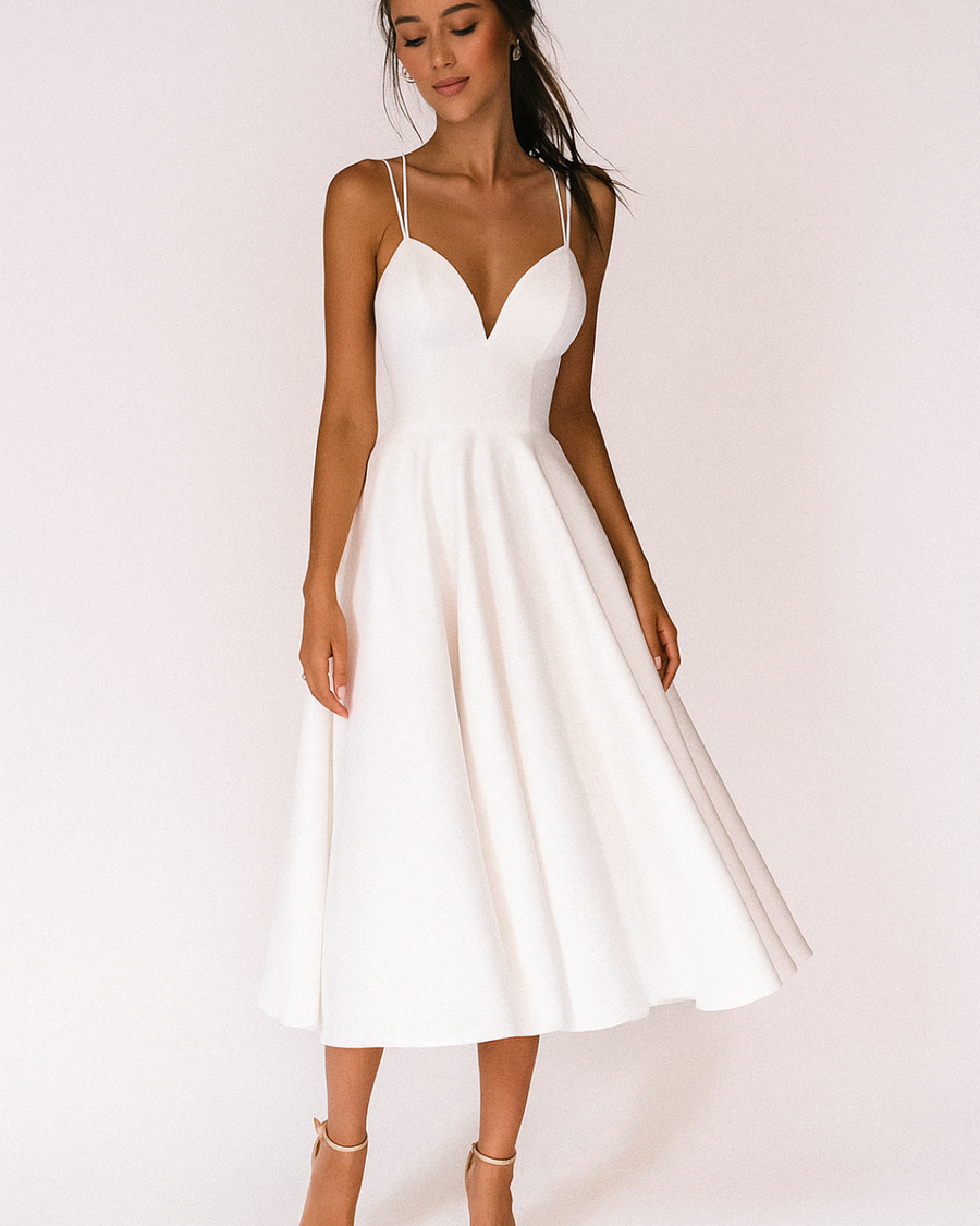 Jacklyn - Women’s Stylish Wedding Guest Dress Strappy Midi