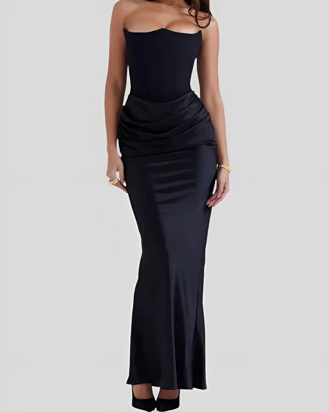 Kimora - Women’s Warm Draped Maxi Wedding Guest Dress
