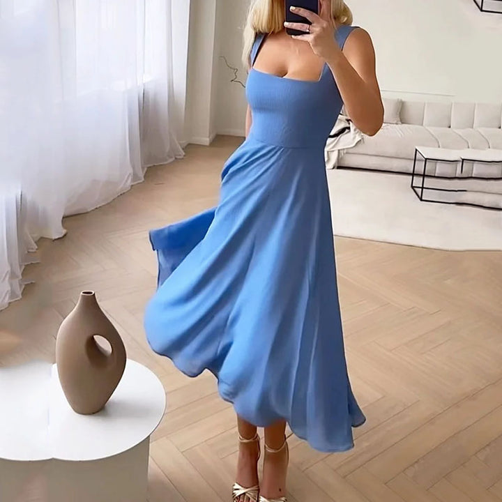 Jazlyn - Women’s Wedding Guest Dress Square Neck Midi
