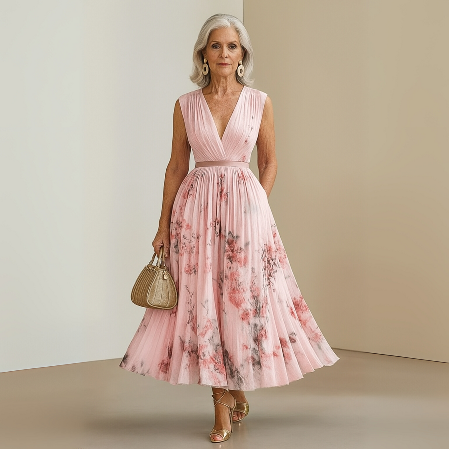 Madelina - Women’s Pleated Elegant Sleeveless Maxi Summer Dress