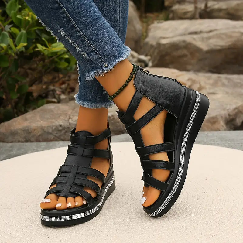 Brinleigh - Women’s Warm Platform Sandals Multi Strap