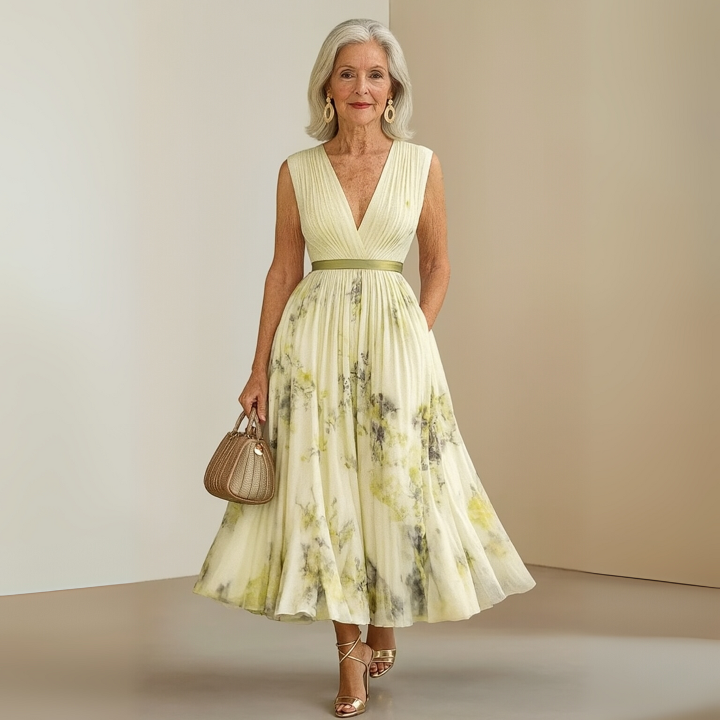 Madelina - Women’s Pleated Elegant Sleeveless Maxi Summer Dress