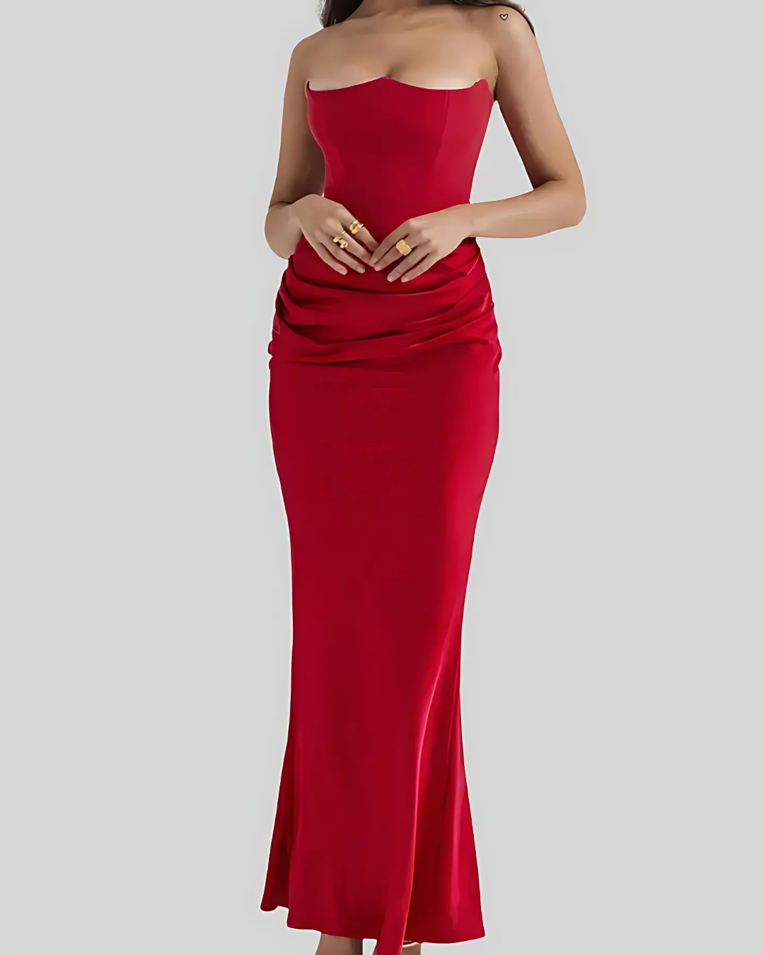 Kimora - Women’s Warm Draped Maxi Wedding Guest Dress