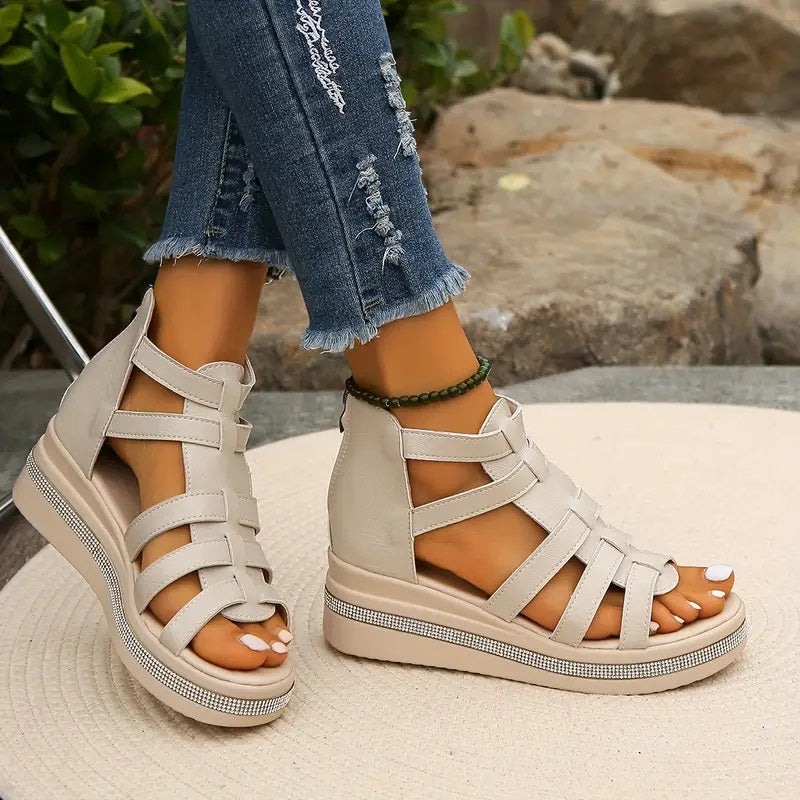 Brinleigh - Women’s Warm Platform Sandals Multi Strap