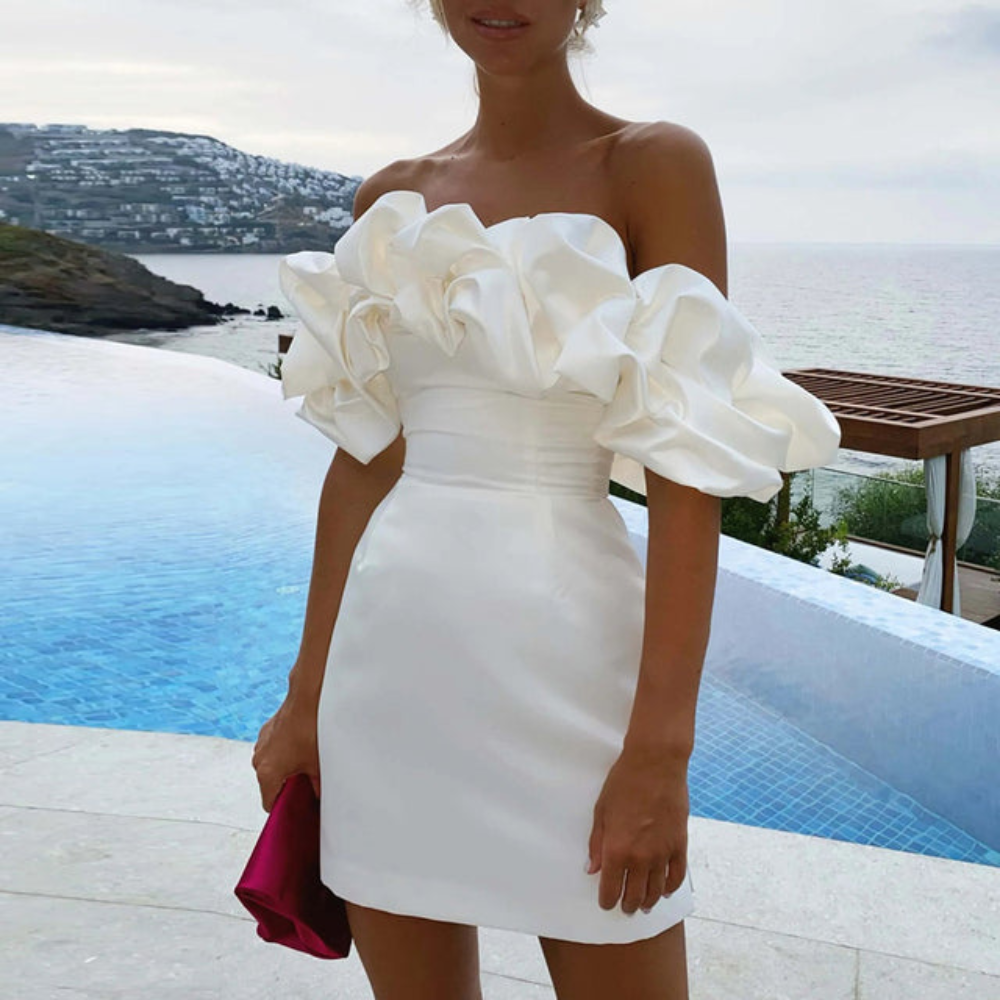 Luisa - Women’s Stylish Ruffle Wedding Guest Mini Dress