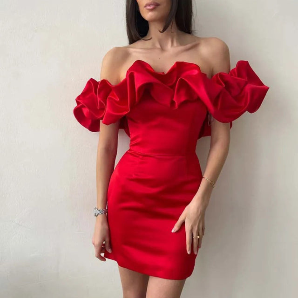Luisa - Women’s Stylish Ruffle Wedding Guest Mini Dress