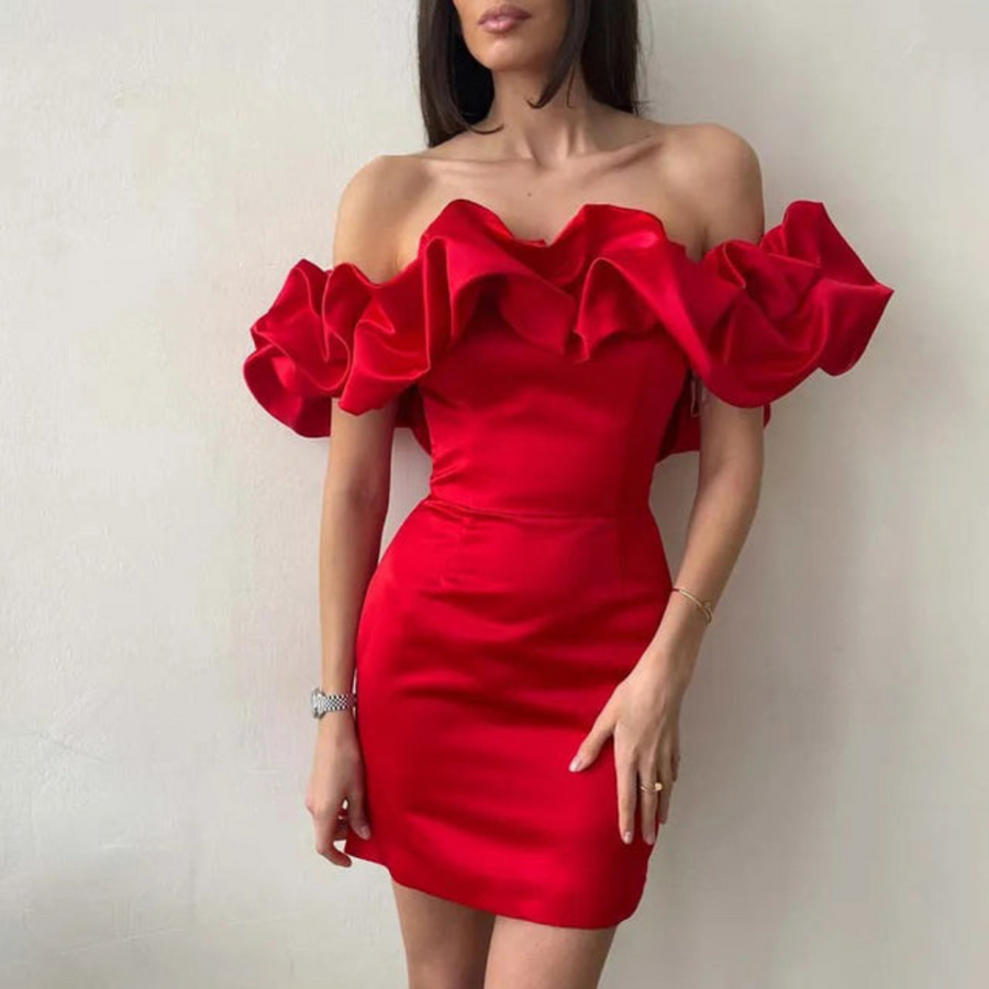 Luisa - Women’s Stylish Ruffle Wedding Guest Mini Dress