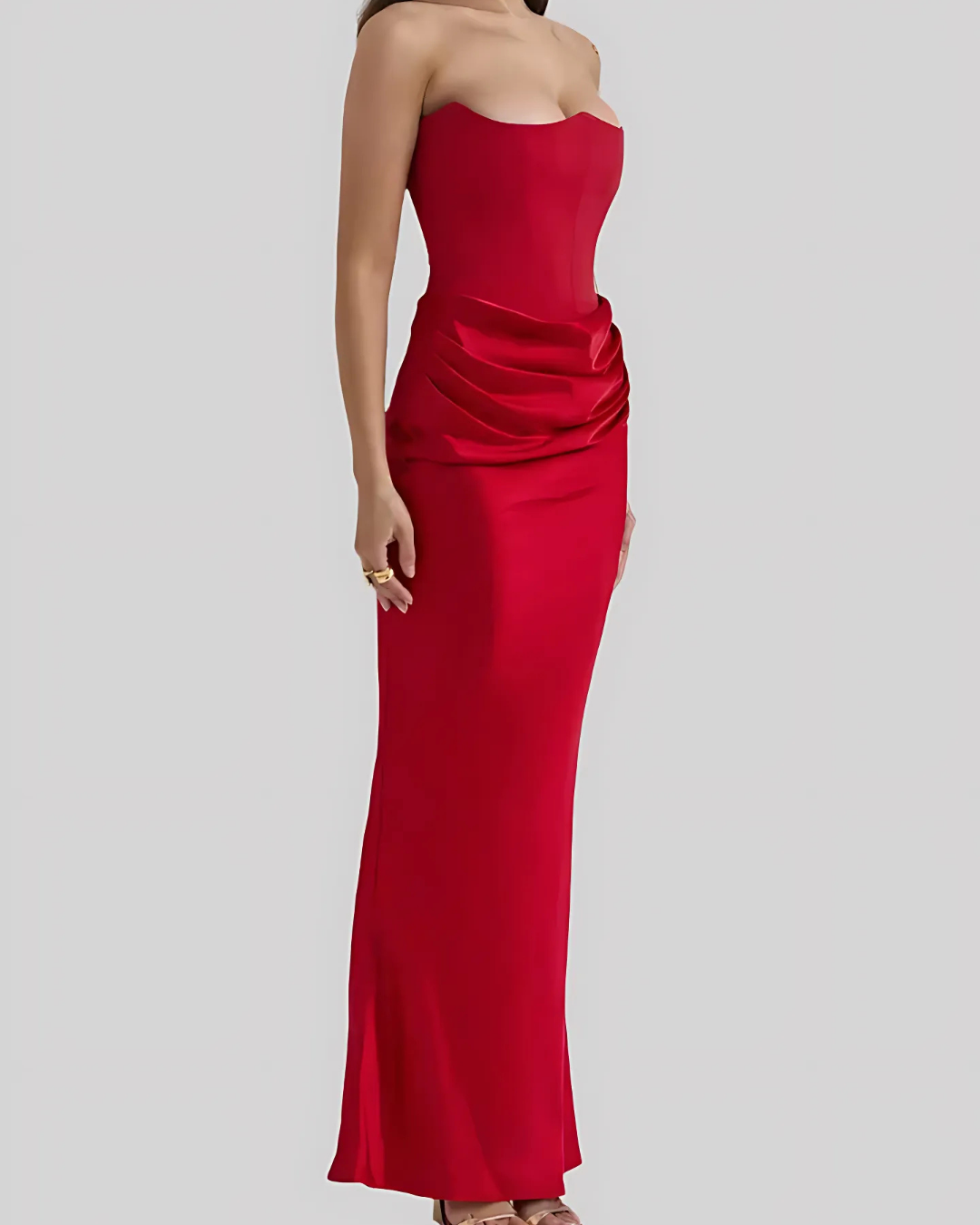Kiana - Women’s Strapless Wedding Guest Maxi Dress