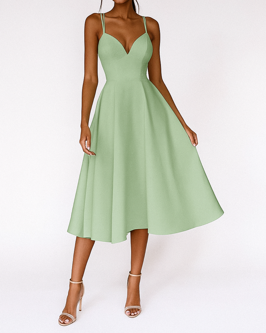 Jacklyn - Women’s Stylish Wedding Guest Dress Strappy Midi