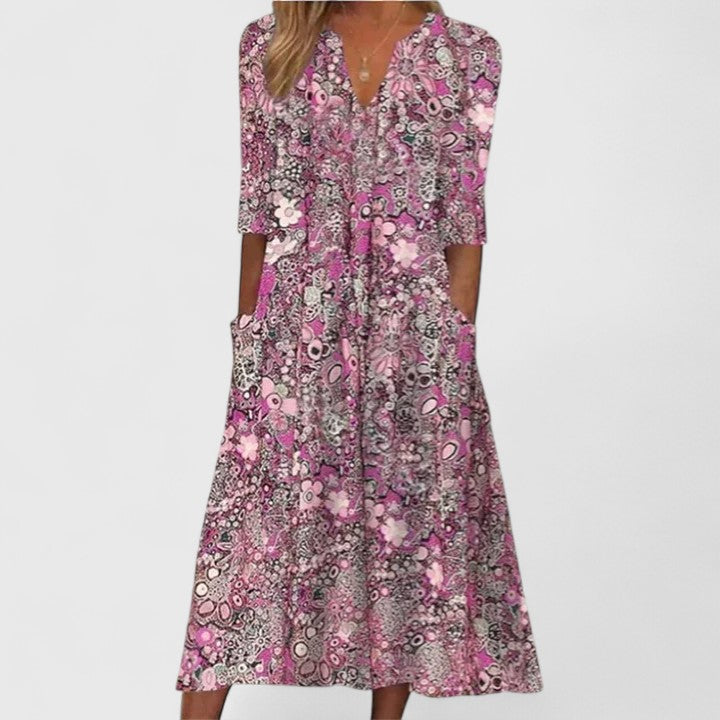Malaya - Warm Floral Pocket Summer Dress