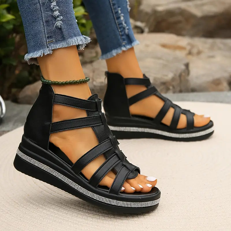 Brinleigh - Women’s Warm Platform Sandals Multi Strap