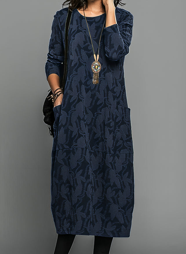 Sariah - Stylish Long Sleeve Pocket Maxi Dress