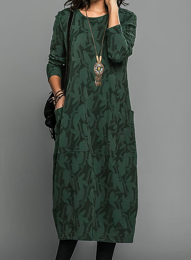 Sariah - Stylish Long Sleeve Pocket Maxi Dress