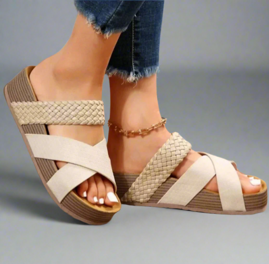 Cherish - Women’s Warm Platform Sandals Cross Straps