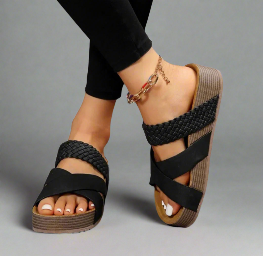 Cherish - Women’s Warm Platform Sandals Cross Straps