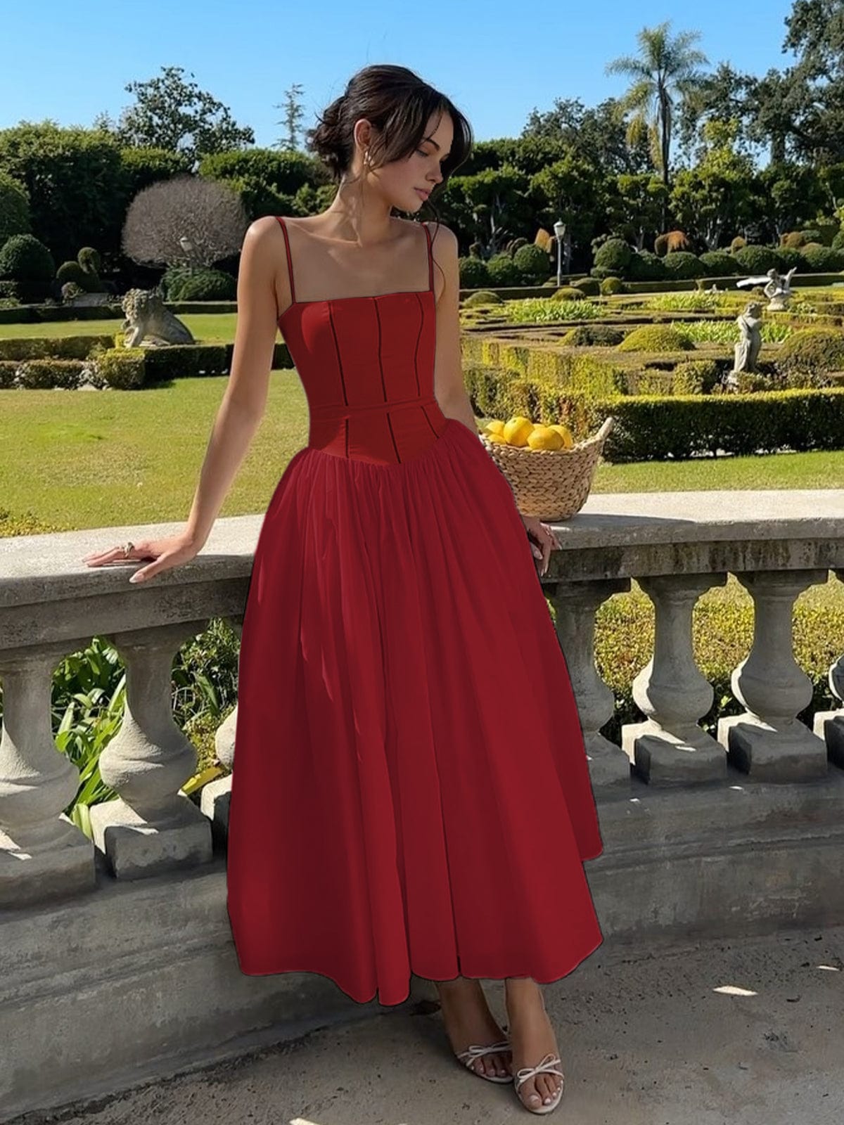Jazzy - Women’s Corset Midi Elegant Wedding Guest Dress