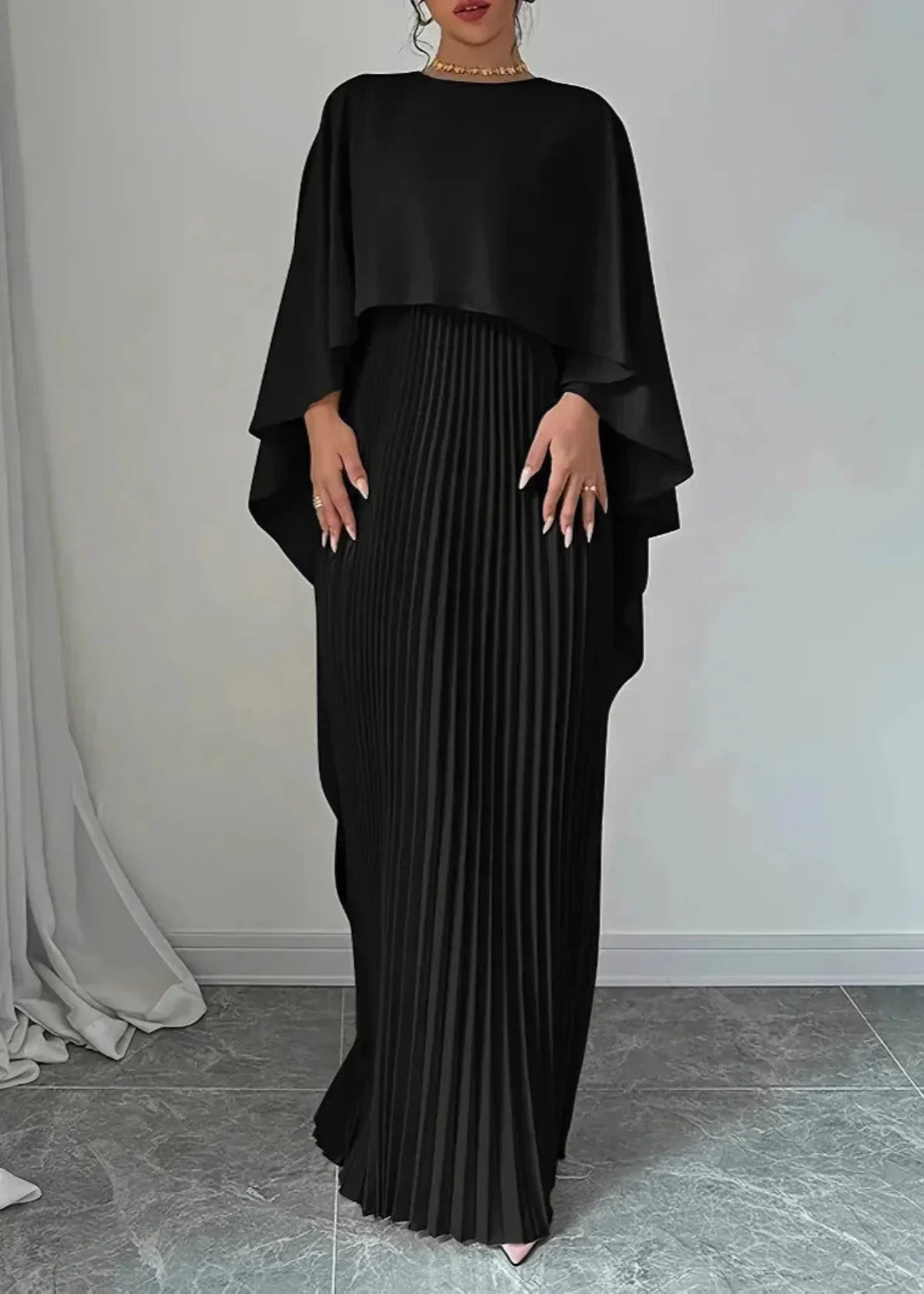 Azalea - Women's Cape Wedding Guest Dress