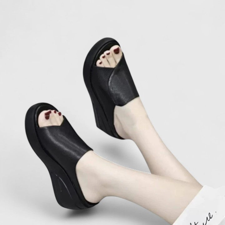 Carina - Warm Platform Sandals For Women Open Toe Slip On