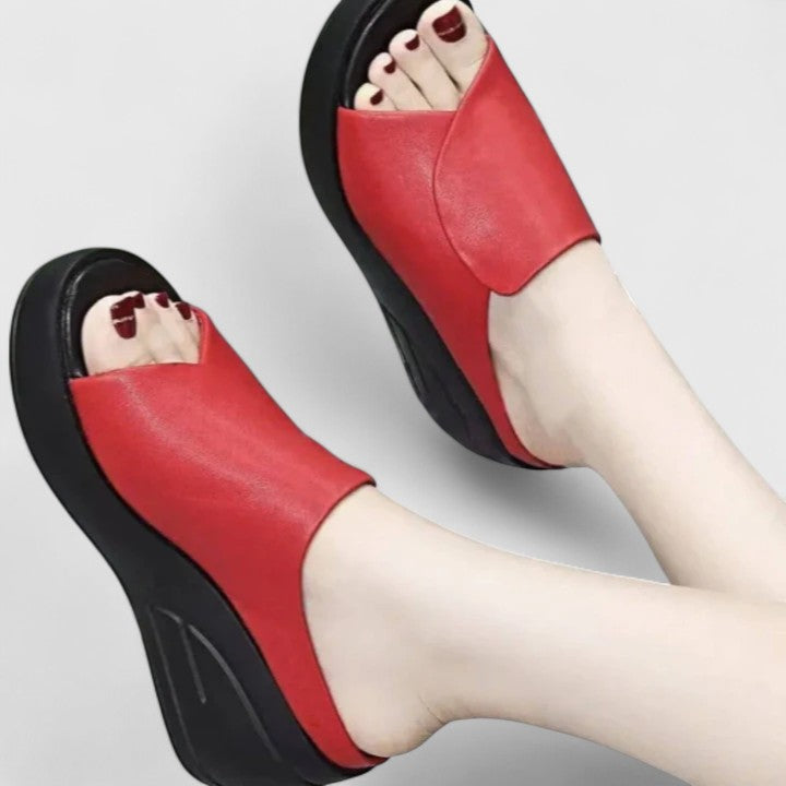 Carina - Warm Platform Sandals For Women Open Toe Slip On