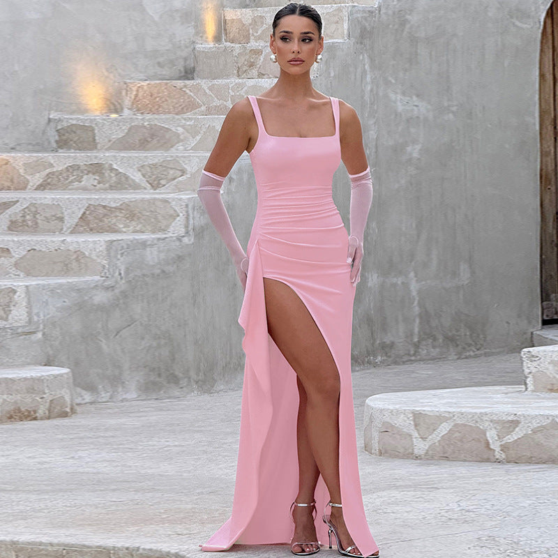 Phoenix - Elegant Open Back Slip Maxi Dress