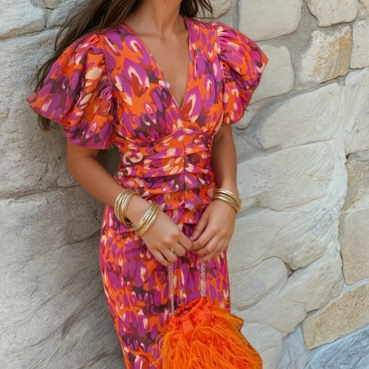 Zariah - Women’s Wedding Guest Printed Dress