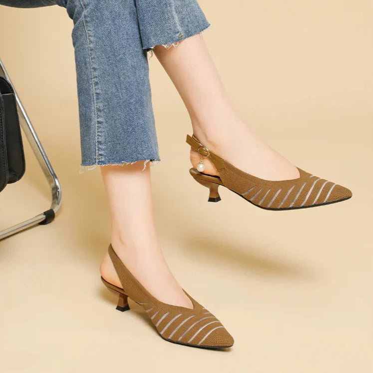 Micha - Women’s Slingback Stylish Sandals Kitten Heels