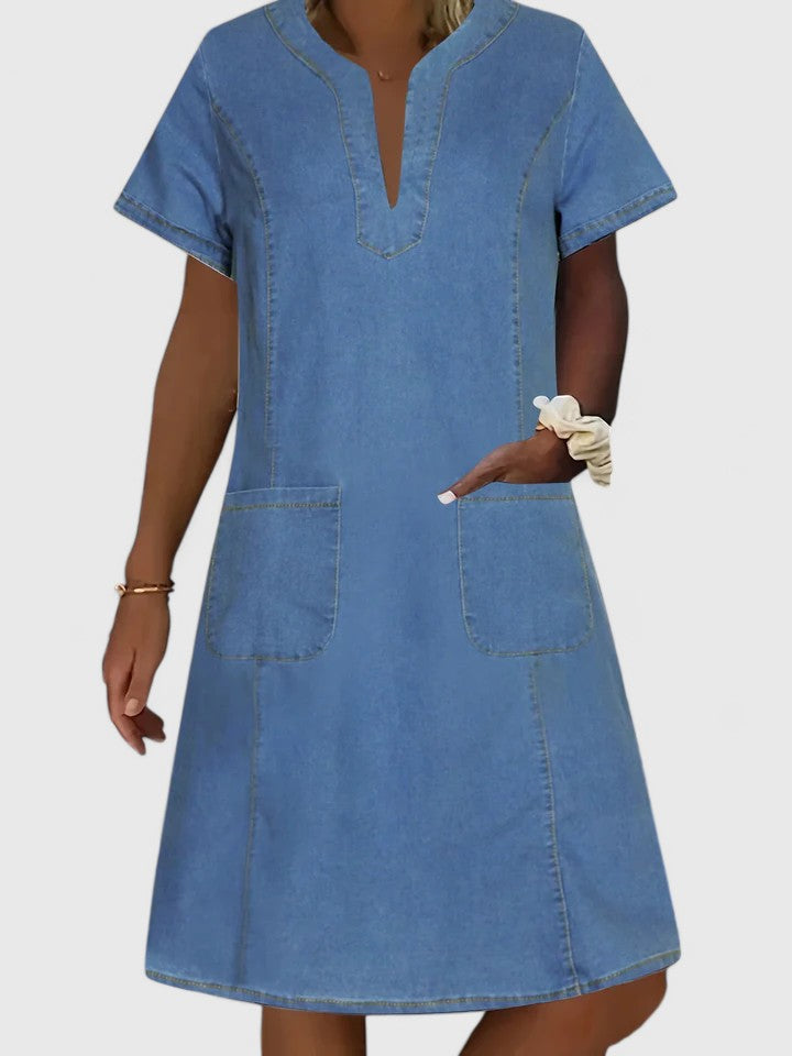 Liv - Stylish V Neck A Line Summer Dress