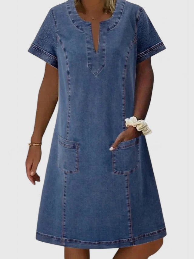 Liv - Stylish V Neck A Line Summer Dress