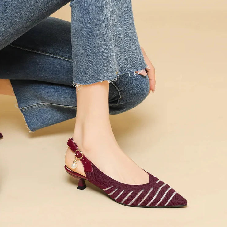Micha - Women’s Slingback Stylish Sandals Kitten Heels