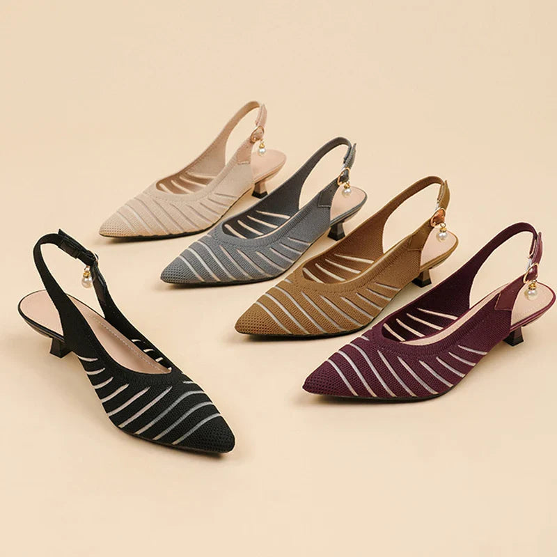 Micha - Women’s Slingback Stylish Sandals Kitten Heels