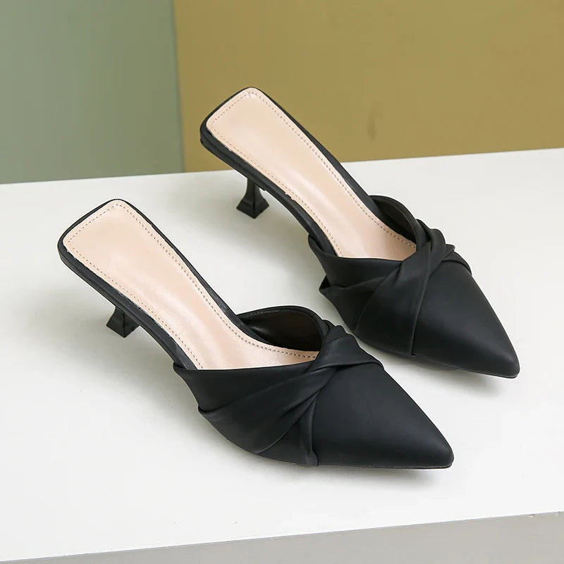Meilani - Women’s Stylish Pointed Toe Mule Kitten Heels