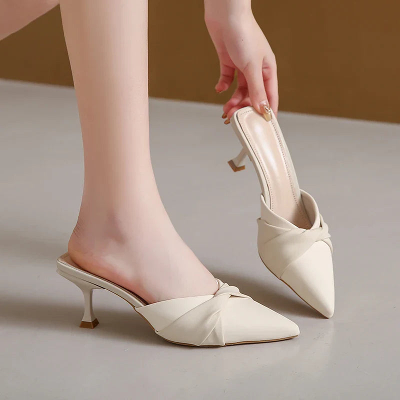 Meilani - Women’s Stylish Pointed Toe Mule Kitten Heels