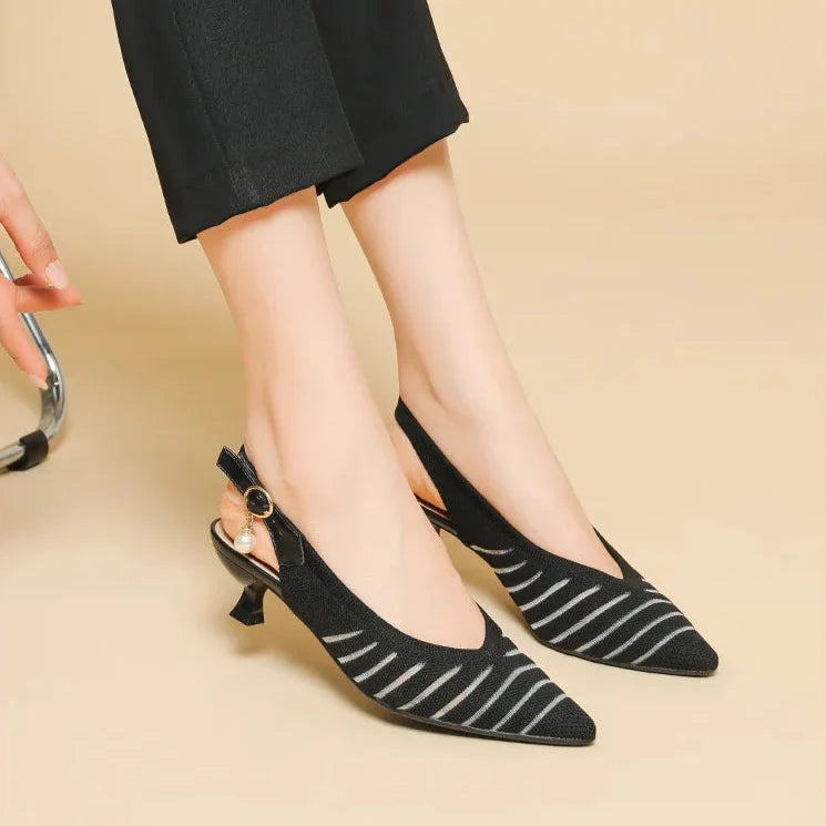 Micha - Women’s Slingback Stylish Sandals Kitten Heels
