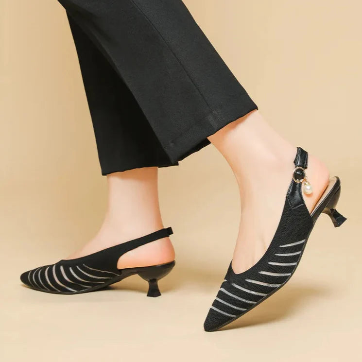 Micha - Women’s Slingback Stylish Sandals Kitten Heels