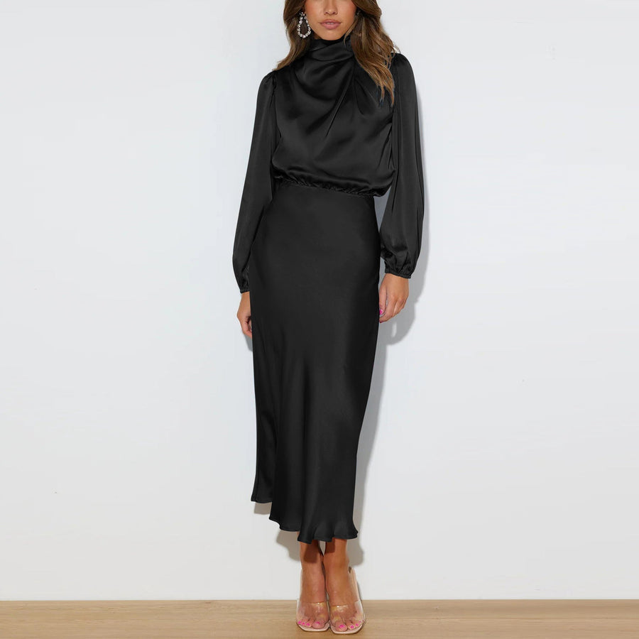 Rylee - Elegant Warm Satin Maxi Dress