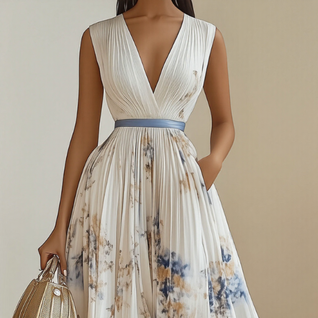 Roxie - Elegant Warm Pleated Maxi Dress